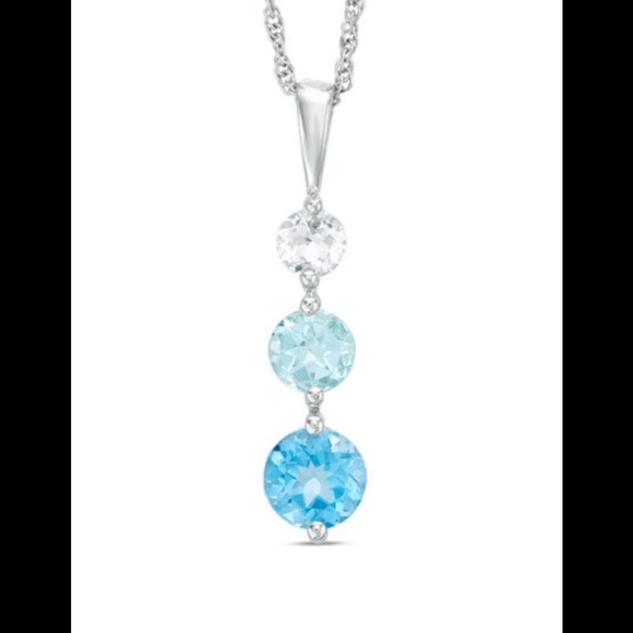 Zales Jewelry - 🌷 (925) BLUE/WHITE TOPAZ PENDANT NECKLACE